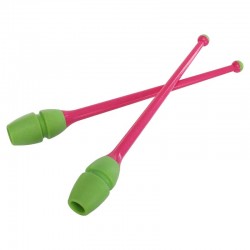 Булави для художньої гімнастики FitGo 350 мм, рожевий-зелений, код: C-0964_PG
