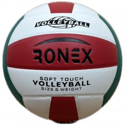 М"яч волейбольний Ronex 1500 SoftTouch №5, червоний-білий-зелений, код: RX-1500-WS