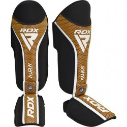 Захист гомілки та стопи RDX Shin Instep Aura Plus T-17 Black Golden M, код: SGR-T17BGL-M+ Захист гомілки та стопи RDX Shin Instep Aura Plus T-17 Black Golden M, код: SGR-T17BGL-M+