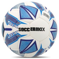 М"яч футбольний Soccermax Hybrid №5 PU, білий-синій, код: FB-4166_WBL