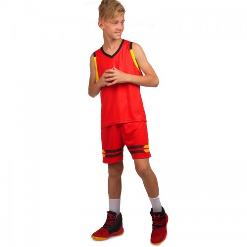 Форма баскетбольна дитяча PlayGame Lingo XS (ріст 150) червоний-чорний, код: LD-8019T_XSRBK