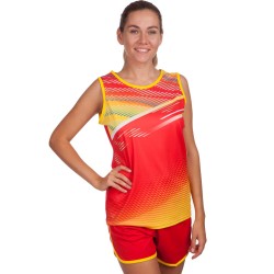 Форма для легкої атлетики жіноча Lingo XL, зріст 160-165, червоний-жовтий, код: LD-8312_XLRY
