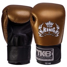 Рукавички боксерські  Top King Super Snake шкіряні 18 унцій, чорний-золотий, код: TKBGEM-02_18BK-S52