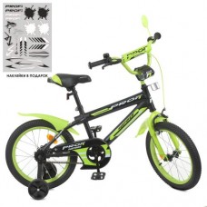 Велосипед дитячий Profi Kids Inspirer d=18, чорний-салатовий (мат), код: Y18321-MP