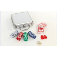 Набір для покеру в алюмінієвому кейсі PlayGame 100 фішок, код: IG-2470-S52