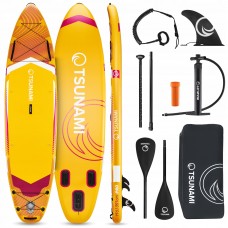 Надувна SUP дошка Tsunami Pro 350 см з веслом T11, жовтий, код: P-5905973405584