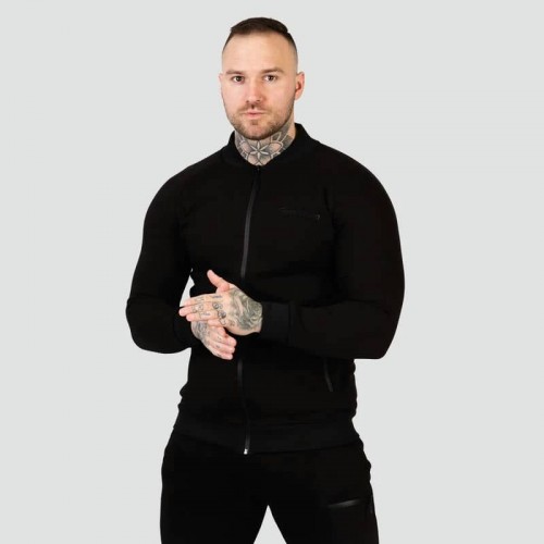 Худі чоловіче на блискавці GymBeam Zipper Hoodie Black L, чорний, код: 120814-GB