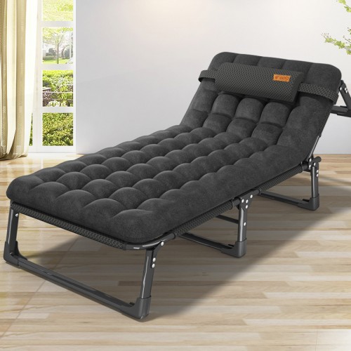 Розкладне ліжко шезлонг WCG + матрац, чорний, код: FB-S04PP-IF