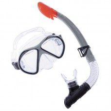 Набір для плавання маска з трубкою Legend чорний-сірий-прозорий, код: M293P-SN110-PVC_BKGR