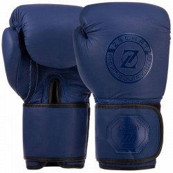 Рукавички шкіряні боксерські Zelart 12 унцій, синій, код: VL-3074_12BL