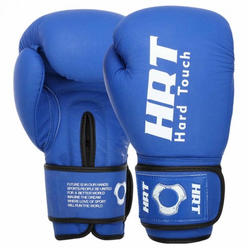 Боксерські рукавиці шкіряні Hard Touch 14 унцій, синій, код: BO-4230_14BL