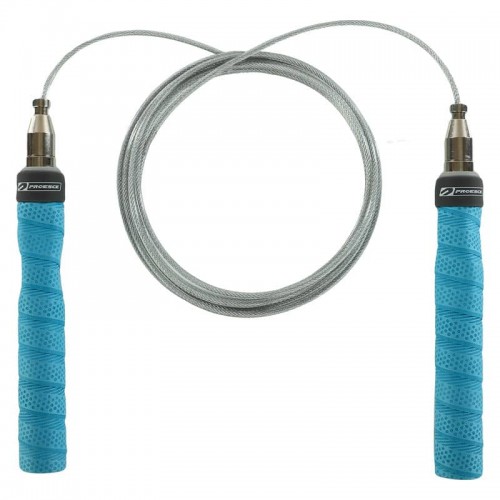 Скакалка швидкісна кросфіт з підшипником і сталевим тросом FitGo Proesce 3 м, синій, код: FI-1945_BL Скакалка швидкісна кросфіт з підшипником і сталевим тросом FitGo Proesce 3 м, синій, код: FI-1945_BL