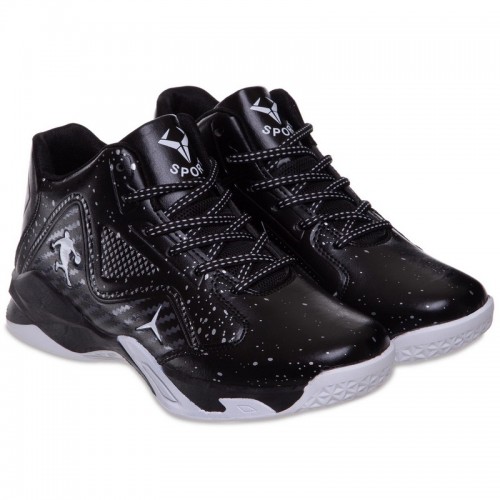 Кросівки для баскетболу Jdan розмір 38 (24см), чорний-білий, код: OB-7129-1_38BKW
