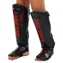 Захист для гомілки і стопи Zelart L, чорний-червоний, код: BO-1321_LBKR Захист для гомілки і стопи Zelart L, чорний-червоний, код: BO-1321_LBKR