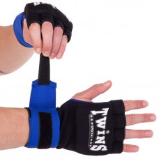 Рукавички-бинти внутрішні гелеві для боксу та єдиноборств Twins CH7 Hand Wraps Gel чорний-синій, код: CH7_BKBL