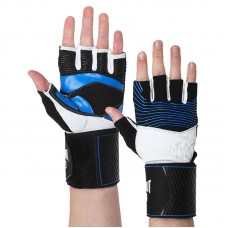 Рукавички для фітнесу та важкої атлетики Tapout M, чорний-синій, код: SB168507_MBL