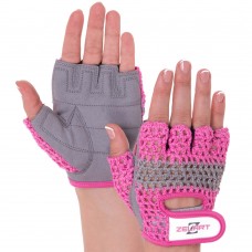 Рукавички для фітнесу жіночі Zelart розмір XS рожевий-сірий, код: SB-161954_XS