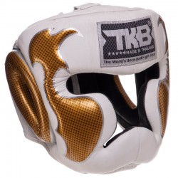 Шолом боксерський з повним захистом шкіряна Top King Empower XL білий-золотий, код: TKHGEM-01_XLWY-S52