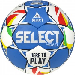 М"яч гандбольний Select Ultimate Replica EHF European League v24 Mini №0, біло-синій, код: 5703543321896