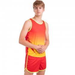 Форма для легкої атлетики чоловіча Lingo 3XL, зріст 180-185, червоний-жовтий, код: LD-T907_3XLRY