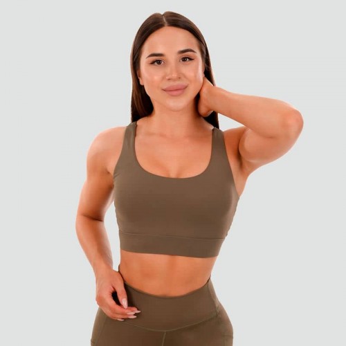 Спортивний топ GymBeam Clothing Cut-Out Olive L, оливковий, код: 219844-GB