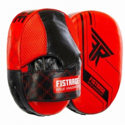 Лапа боксерська вигнута тренувальна шкіра Fistrage 230x170x60 мм, 2штуки, червоний, код: VL-4308_R