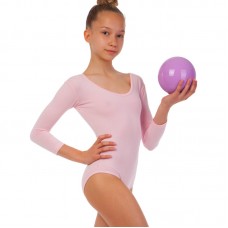 Купальник для танців і гімнастики з довгим рукавом FitGo 38, зріст 152, рожевий, код: DR-56_38P