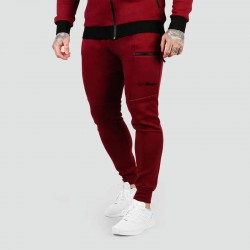 Спортивні штани класичні чоловічі GymBeam Burgundy M, бордовий, код: 120933-GB