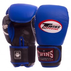 Рукавички боксерські Twins Classic 10 унцій, синій-чорний, код: 0269_10BL