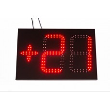 Термометр світлодіодний LedPlay 450х300 мм із зовнішнім датчиком (вимірювання -50...+99градусов), червоний, код: 07746-ST