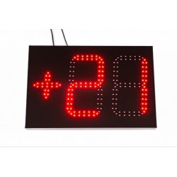 Термометр світлодіодний LedPlay 450х300 мм із зовнішнім датчиком (вимірювання -50...+99градусов), червоний, код: 07746-ST