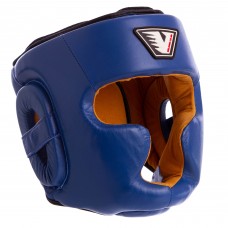 Шолом боксерський Velo з повним захистом шкіряний XL, синій, код: VL-8193_XLBL