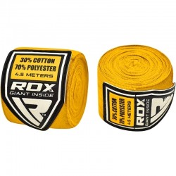 Бинти боксерські RDX Fibra Yellow 4.5m, код: 10406-RX