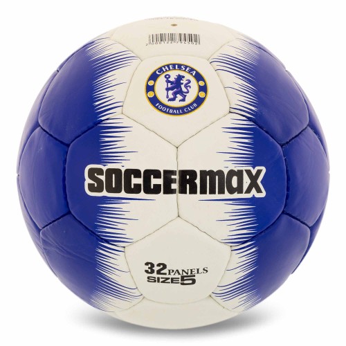 М"яч футбольний Soccermax Chelsea №5 PU, синій-білий, код: FB-0047-819-S52 М"яч футбольний Soccermax Chelsea №5 PU, синій-білий, код: FB-0047-819-S52