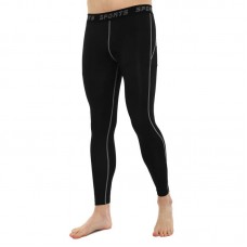 Компресійні штани легінси тайтси жіночі Lidong, розмір M, чорний-сірий, код: J01K_MBKGR