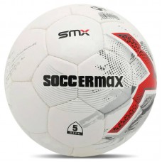 М"яч футбольний Soccermax №5 PU, білий-червоний, код: FB-4195_WR