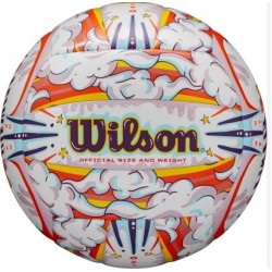 М"яч волейбольний Wilson Graffiti Peace VB OF №5, білий-помаранчевий, код: 097512648615