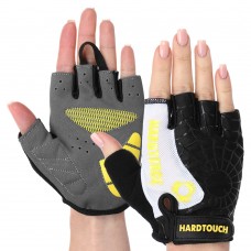 Рукавички для фітнесу та тренувань Hard Touch M, чорний-жовтий, код: FG-9525_MY