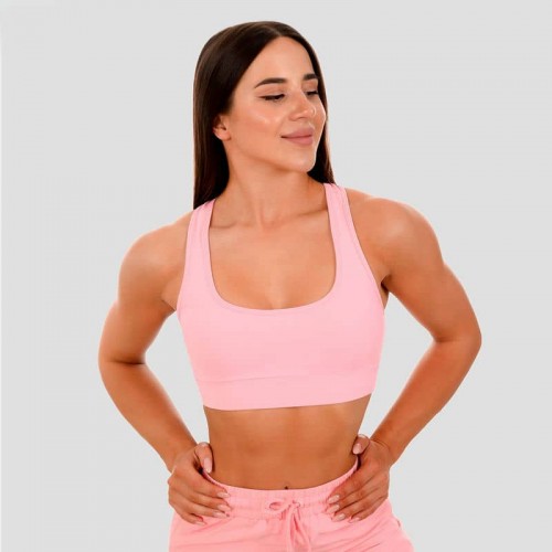 Спортивний топ GymBeam Clothing Mesh Panel Pink L, рожевий, код: 219734-GB