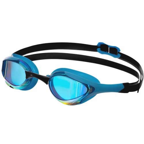 Окуляри для плавання дорослі райдужні лінзи дорослі MadWave Alien Rainbow блакитний-чорний, код: M042729