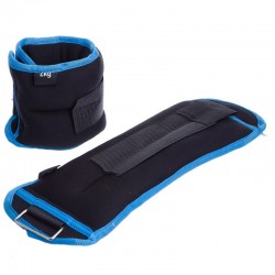 Обважнювачі-манжети для рук і ніг FitGo 2x2 кг, чорний-синій, код: FI-1302-4_BKBL