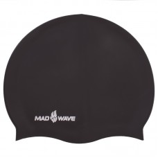 Шапочка для плавання силіконова для дорослих MadWave Intensive чорний, код: M053501_BK