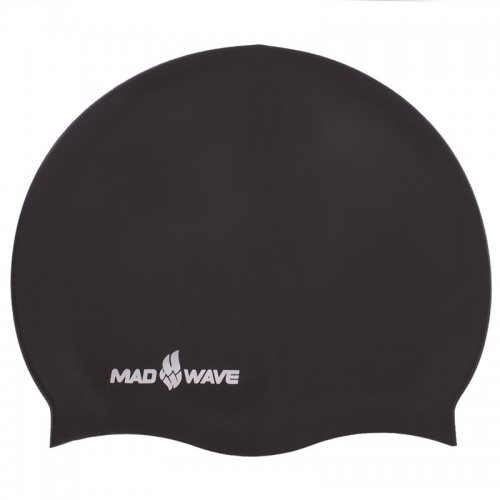 Шапочка для плавання силіконова для дорослих MadWave Intensive чорний, код: M053501_BK