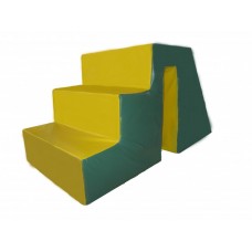 Гірка-сходинки Tia-Sport шкірозамінник, 1300х600х600 мм, жовто-зелений, код: sm-0015-1