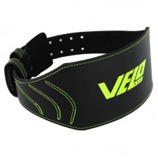Пояс атлетичний шкіряний Velo 2XL ширина-15см, чорний-салатовий, код: VL-9739_2XL