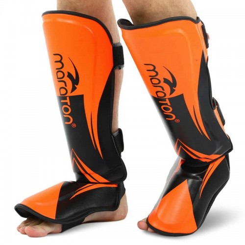 Захист гомілки та стопи дитячий Муай Тай, ММА, Кікбоксинг Maraton L, помаранчевий-чорний, код: BO-9321_LORBK Захист гомілки та стопи дитячий Муай Тай, ММА, Кікбоксинг Maraton L, помаранчевий-чорний, код: BO-9321_LORBK