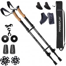 Трекінгові палиці PowerPlay Friluftsliv Black/White 80-135 см (пара) + 2-ві пари чобітків + чохол, код: PP_9110_Friluftsliv Трекінгові палиці PowerPlay Friluftsliv Black/White 80-135 см (пара) + 2-ві пари чобітків + чохол, код: PP_9110_Friluftsliv