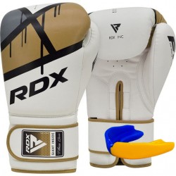 Боксерські рукавиці RDX F7 Ego 14 унцій, білий-золотий, код: BGR-F7GL-14oz Боксерські рукавиці RDX F7 Ego 14 унцій, білий-золотий, код: BGR-F7GL-14oz