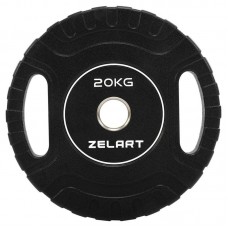 Блини диски CPU покриття 2 Handle металева втулка Zelart ø51мм, 20кг ,чорний, код: TA-3438-20