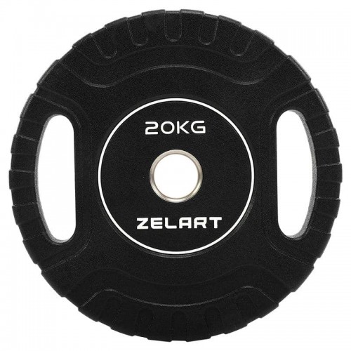 Блини диски CPU покриття 2 Handle металева втулка Zelart ø51мм, 20кг ,чорний, код: TA-3438-20